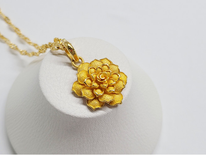 24k 순금 여자 목걸이 3돈 트리니티 꽃메달