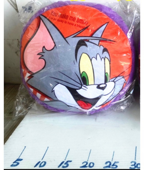 Tom and Jerry 湯姆貓與傑利鼠 造型抱枕, 12吋-湯姆貓&傑利鼠圓形枕(正反面)