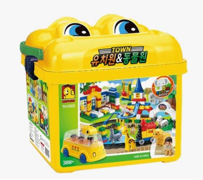 유치원블럭 소근육발달 역할놀이 동물원 5세블럭 두돌선물 돌아기블럭 4살, 1개