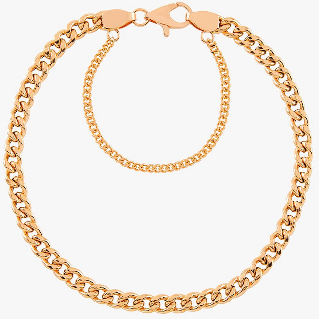 엘렌쥬얼리 14K 18K 로즈 할로우 Curve 체인 팔찌