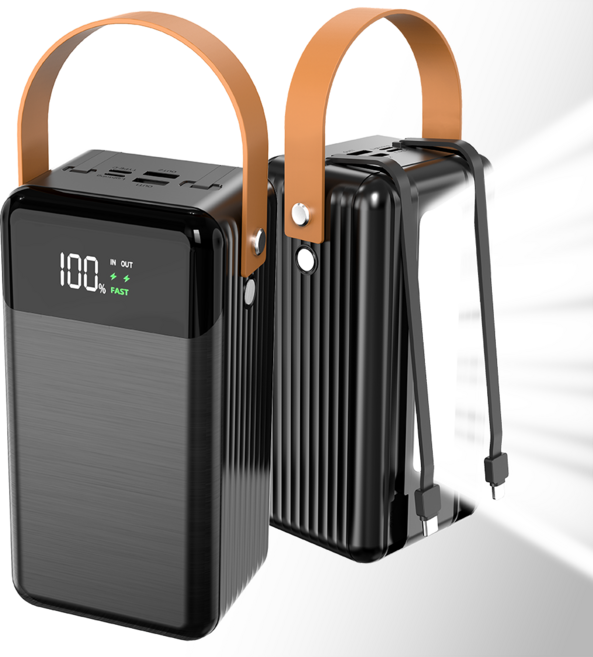 AWSHEEL 대용량 고속충전 멀티단자 PD PPS QC3.0 22.5W 차박 캠핑용 보조배터리 60000mAh, 블랙