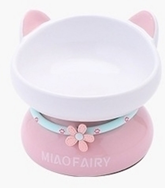 에띠마망 반려동물 파스텔 세라믹 식기, 핑크, 1개