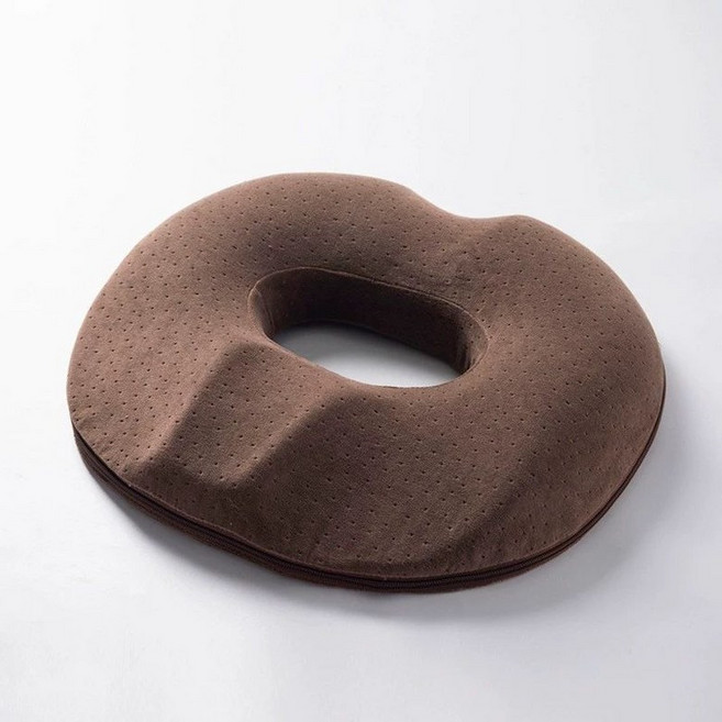 도넛 얇은 방석 임산부 사무실 수험생 라텍스 사무용 장시간 남성용 보호 꼬리뼈 바른자세 도넛방석 어르신 요양병원, 1개, 남성용 벨벳모카