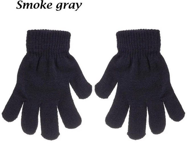 가을 겨울 어린이 장갑 소년 소녀 캔디 컬러 스트레치 니트 장갑 어린이 전체 손가락 장갑 의류 액세서리, 07 smoke gray, 1개