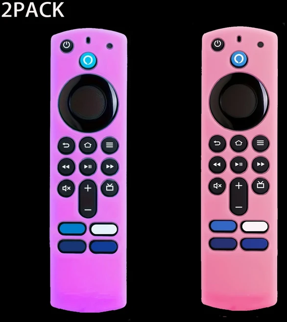 1/2/3피스 Firestick 리모컨 세트(야간 랜야드 포함) TV 4k 3세대, 01 빠른  Mainland, 03 Purple Pink