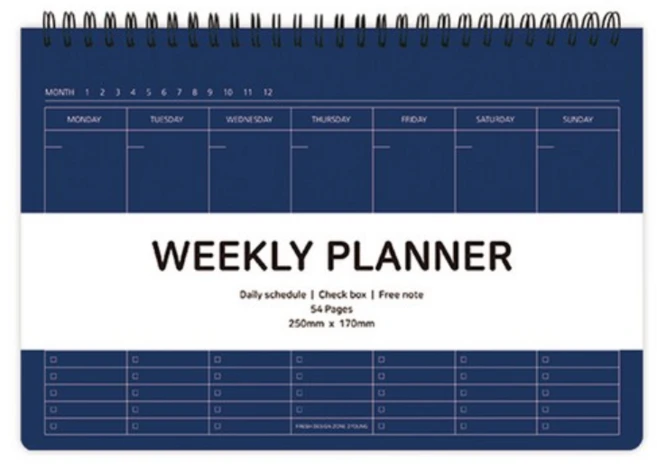 엘리트 체크 위클리 플래너, 02 NAVY, 1개 - 쿠팡