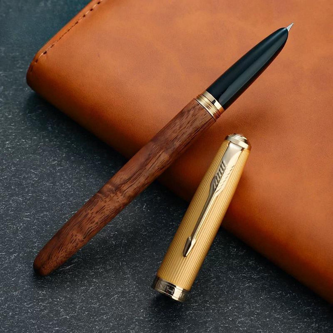 JINHAO 클래식 엔틱 비즈니스 사무용 다크 팁 JINHAO 만년필 펜 고급 학생용 사무용 JINHAO 전문가 선물 기념품 필기구 JINHAO 문구 디자인 명품 브랜드 클래식, 라이트미들-0.5mm, 2_85-호두나무, 건축가