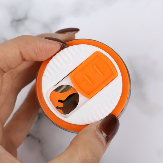 회전형 휴대용 약통 알약 보관함 소분통 화이트