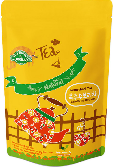 국산 옥수수보리차 생분해 삼각티백, 2g, 1개, 100개입