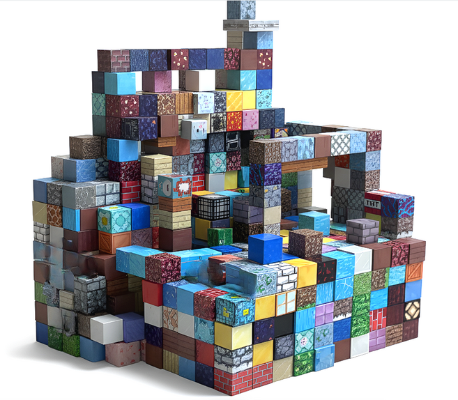 [네오 크래프트] 마인크래프트 자석블럭 대용량 피규어 세트, 1개, 블록300개+캐릭터24개