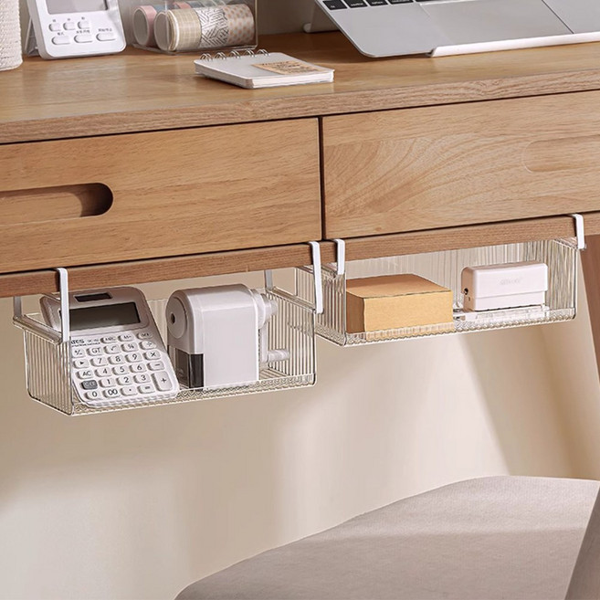 다용도 선반 걸이식 수납정리함 틈새수납 언더선반 투명수납함, 1개