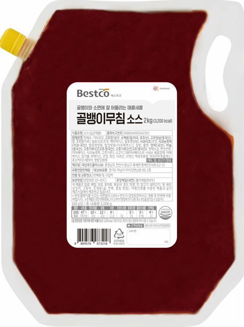 냉장 베스트코 골뱅이무침소스 2kg 1BOX (5입), 5개
