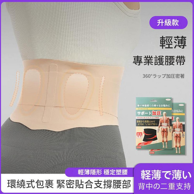 夏季輕薄護腰帶 隱形高彈支撐, M盒裝 100 - 130斤, 1個