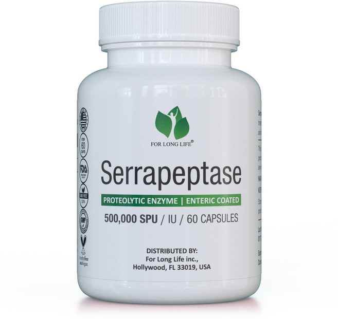세라펩타아제 (500.000 IU) - 단백질 분해 효소 보충제, 6박스, 60정
