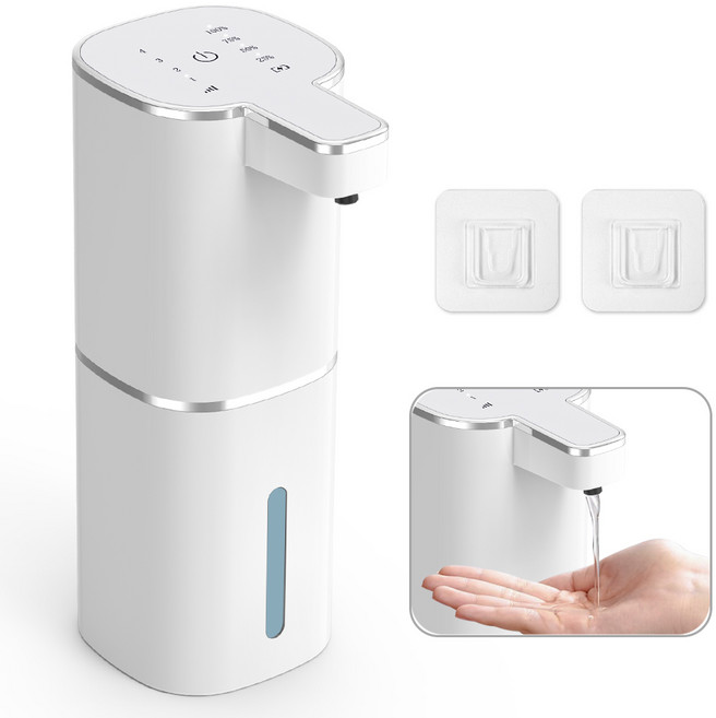 APEXSO 자동 디스펜서 젤/거품타입 스마트 손세정기 420ml대용량 세제 물비누 리필용기 충전식 화장실 주방 싱크대 욕실, 젤타입