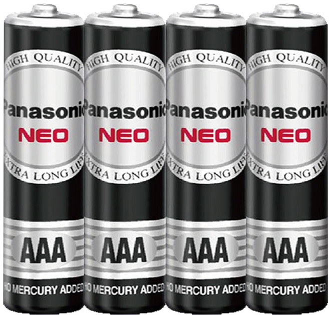 Panasonic 國際牌 NEO 黑色錳乾電池 碳鋅電池 4號, 1套, 4個裝