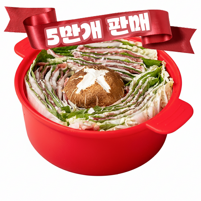 소노리떼 국산 실리콘계란찜기 전자레인지용 냄비, 레드, 1개