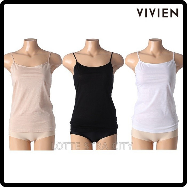 비비안 [롯데백화점](언더웨어)](가격인하)시그니쳐 수피마 면100 여성끈런닝 3컬러택1 RU7090
