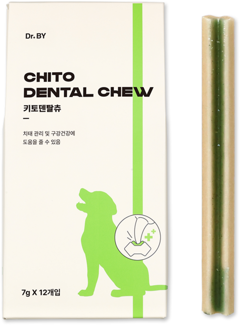 닥터바이 키토덴탈츄 강아지 덴탈 껌 키토산 치석 치태 입냄새 도움 양치껌, 84g, 1세트