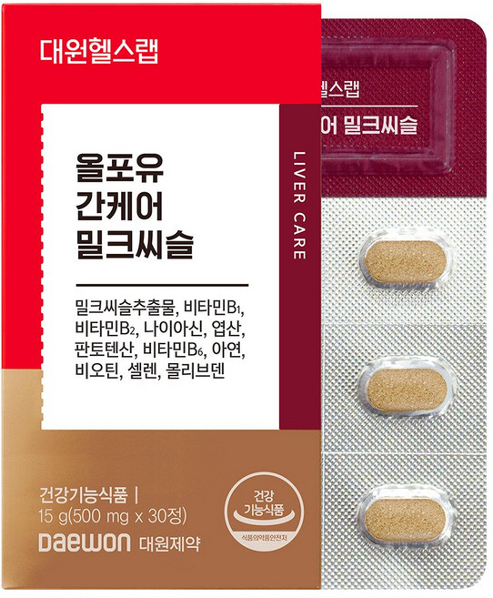 대원제약 대원헬스 올포유 간케어 밀크씨슬, 1개, 30정