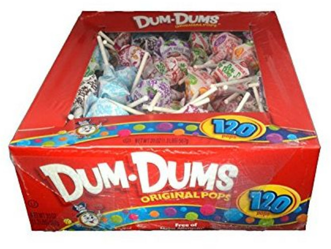 벌크 대용량 간식 Dum Dums 덤덤스 롤리팝 120개입 1박스, 벌크 대용량 간식 Dum Dums 덤덤스 롤리팝 120