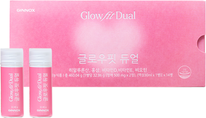 [충북인삼농협 진녹스] 글로우핏 듀얼 히알루론산 비오틴 피부 영양제, 1개, 14회분