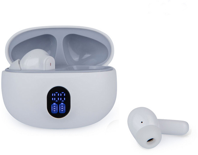 PLEIGO TWS LED 디스플레이 블루투스 이어폰, 화이트, N950
