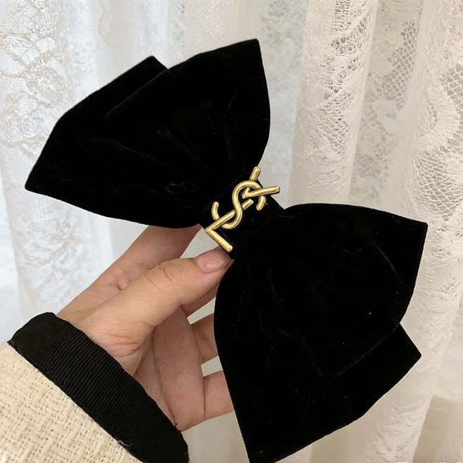 무지개 벨벳 고급스러운 리본 vsl 헤어 자동핀