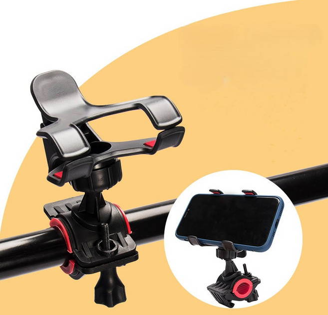 자전거 스마트 폰 홀더 집게 형 휴대 핸드 거치 대 오토 바이 킥보드 크 유모차, 블랙
