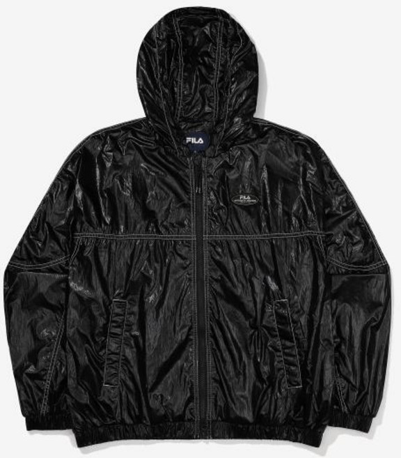 휠라 휠라 공식 후드 글로시 바람막이 (FS2JKF3153F_SBK)