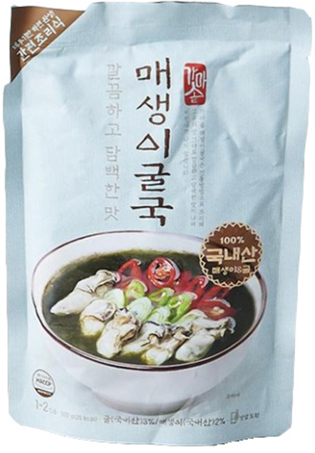 깔끔하고 담백한맛 매생이굴국, 500g, 1개