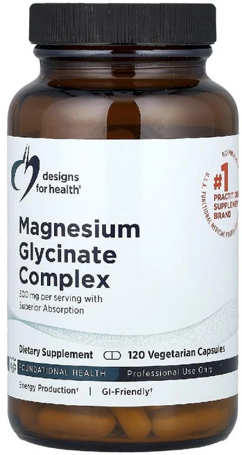 디자인 포 헬스 글리신산 마그네슘 복합체 글리시네이트 300mg 베지 캡슐 120정, 1개 - 쿠팡