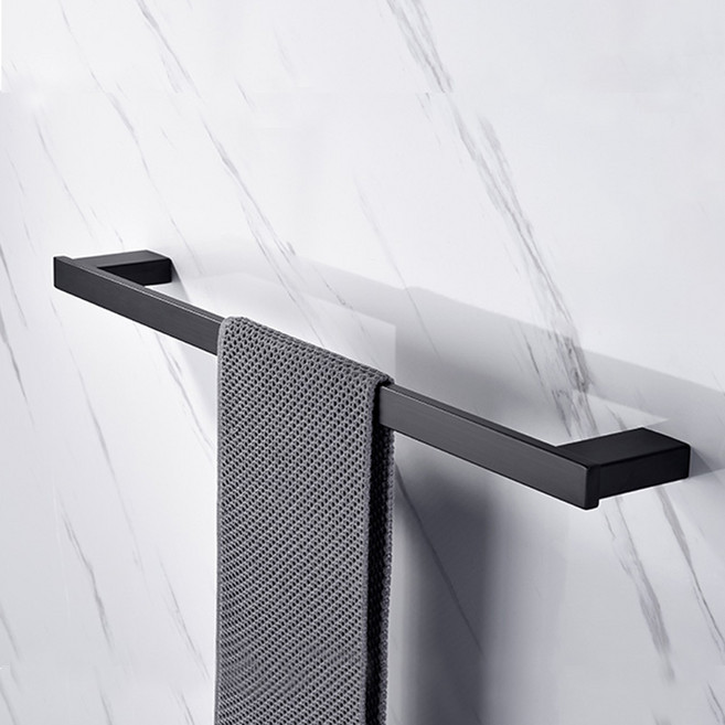 21세기트랜드 다용도 욕실리모델링 모음, 1개, 싱글 스틸 수건걸이 블랙