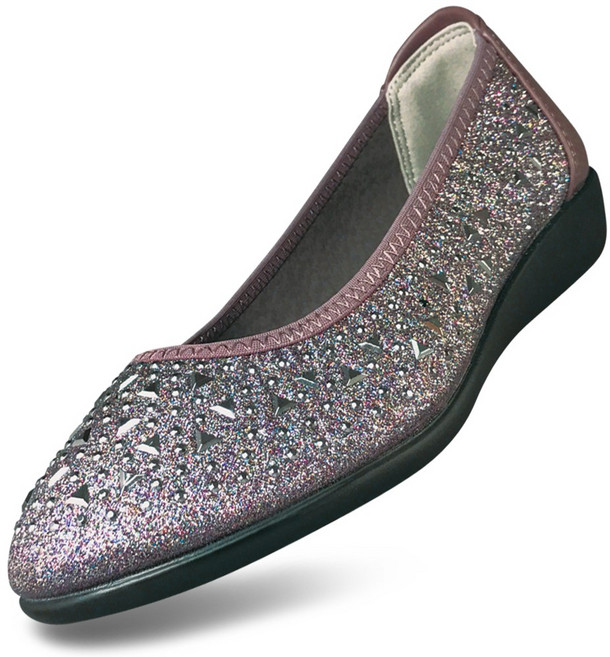 마마슈 여성 국산 단화 구두 큐빅 펄 글리터 경량 엄마 할머니 A08