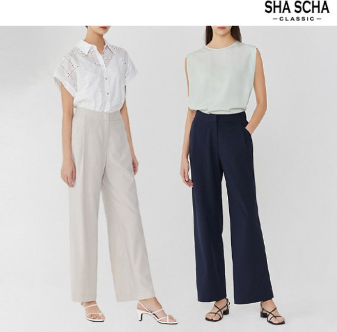 [샤샤] [홈쇼핑인기] 링클프리 세미와이드 팬츠 1종