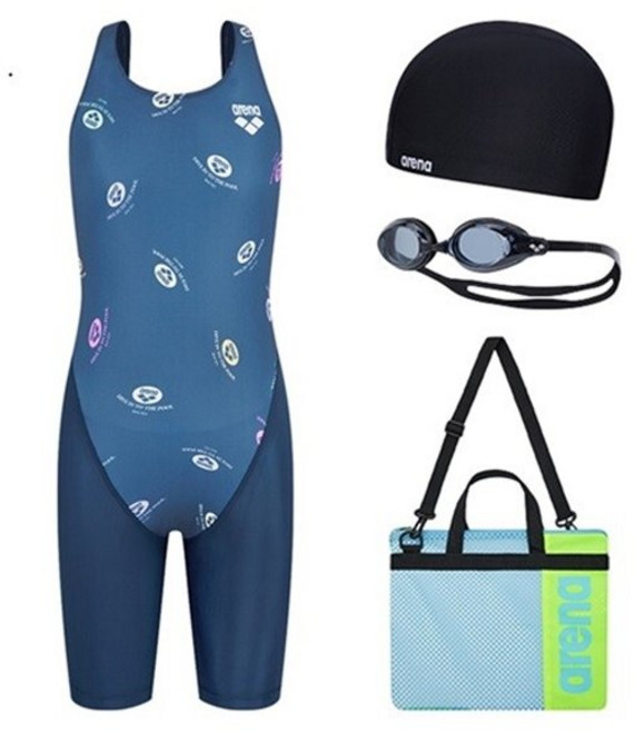 아레나 A4BG1KG05 NVY 무빙 여아동 4부 반신 키트