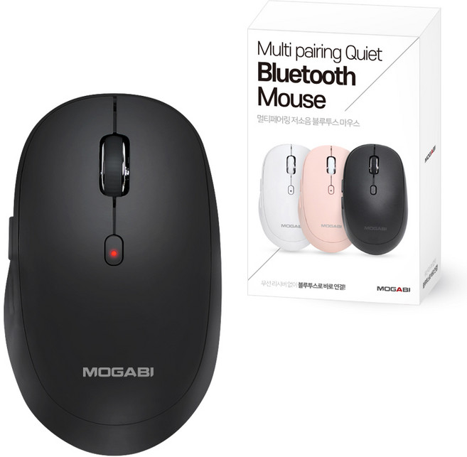 노트북마우스 무선마우스 멀티페어링마우스 블루투스마우스 MOG-115 BK, 블랙