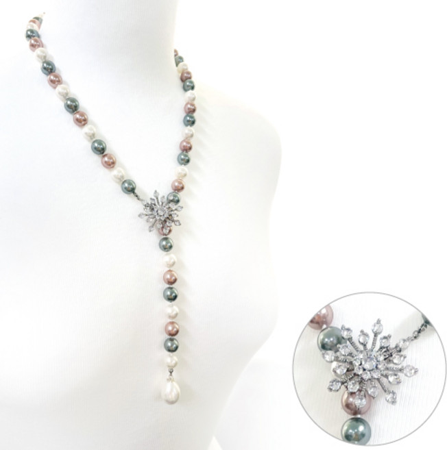 [혜성 주얼리] 리디아 럭셔리 3색 진주 길이조절 목걸이