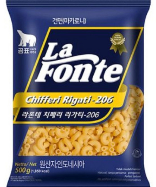 라폰테 치페리 리가티 마카로니, 500g, 20개