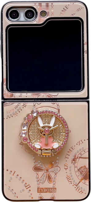 호환 갤럭시 Z 플립 5 케이스 러블리 귀여운 패턴 킥스탠드 케이스