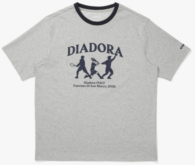 디아도라 Diadora 테니스 스윙 링거 반팔 티셔츠 그레이 매장정품 216874