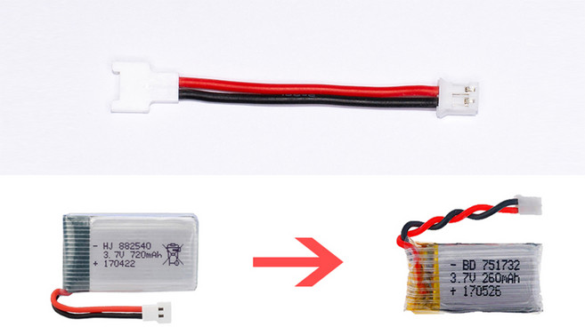 케이블 3.7V 드론 배터리 PH2.0 MOLEX to 1.85 젠더 아답터 변환 커넥터, 1개, (H36)3젠더(MOL-1.85)