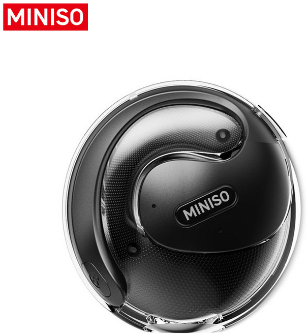 MINISO X15PRO OWS 블루투스 이어폰 이어링 AI 번역 hifi 음질 게임 이어폰, 블랙, AI버전