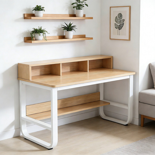 컴퓨터 책상 싱글 컴퓨터 책상 책상 책꽂이 책상, 목색의