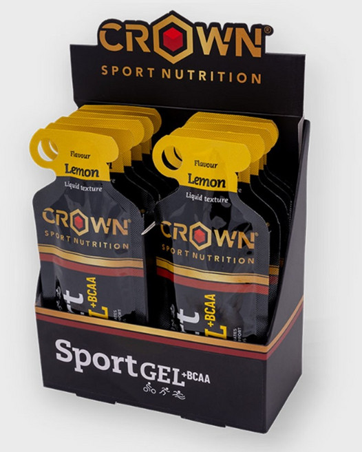 크라운 파워젤 에너지젤 스포츠젤 자전거 런닝 마라톤 그란폰도 BCAA 레몬, 1개, 40g