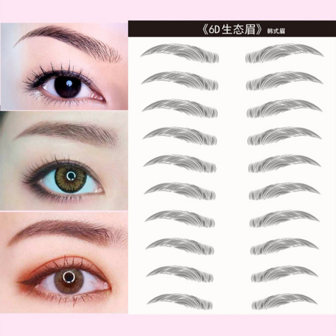 3D 6D물에도 지워지지 않는 반영구눈썹 눈썹스티커 타투 34종, 선택19, 1개