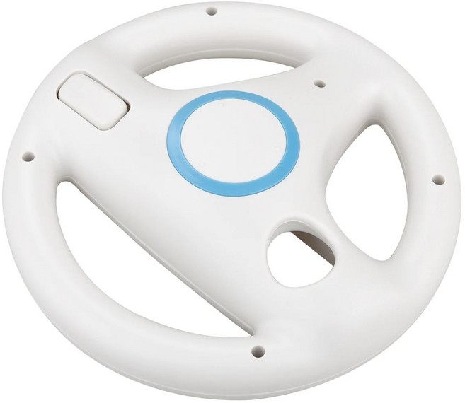 Wii 리모컨 용 스티어링 휠 Mario Kart 레이싱 게임 블랙 화이트 플라스틱 흥미로운, 1개, 2) White