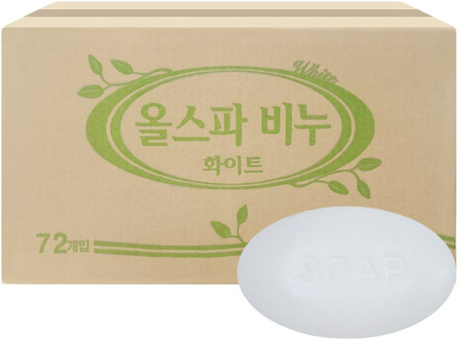 유림 올스파 비누 대용량 업소용비누 여관 모텔 사우나 헬스장, 150g, 72개