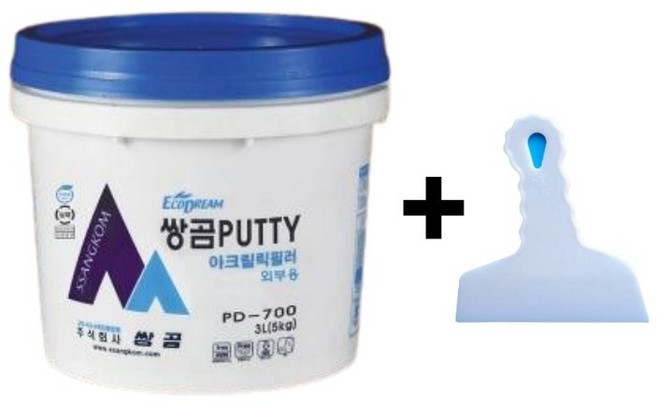 INVEN* 인벤 다용도 아크릴 외부용 퍼티 5kg + P헤라 @안전2중포장@, 외부퍼티5kg+P헤라, 1개