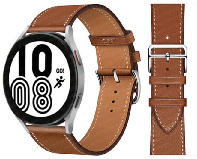 엔도리 갤럭시 워치 가죽 스트랩 밴드 전기종 호환 40 44 20mm 시계줄, 01. 브라운, 1개